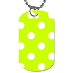 Polka Dots - White on Fluorescent Yellow Dog Tag (Two Sides)