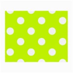 Polka Dots - White on Fluorescent Yellow Small Glasses Cloth (2 Sides)