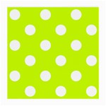 Polka Dots - White on Fluorescent Yellow Medium Glasses Cloth