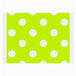 Polka Dots - White on Fluorescent Yellow Large Glasses Cloth