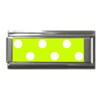 Polka Dots - White on Fluorescent Yellow Superlink Italian Charm (9mm)