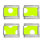 Polka Dots - White on Fluorescent Yellow 9mm Italian Charm (4 pack)