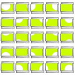 Polka Dots - White on Fluorescent Yellow 9mm Italian Charm (25 pack)
