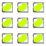Polka Dots - White on Fluorescent Yellow Mega Link Italian Charm (9 pack)