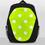 Polka Dots - White on Fluorescent Yellow Backpack Bag
