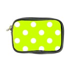 Polka Dots - White on Fluorescent Yellow Coin Purse