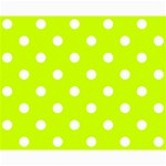 Polka Dots - White on Fluorescent Yellow Collage 8  x 10 