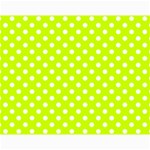 Polka Dots - White on Fluorescent Yellow Collage 11  x 14 