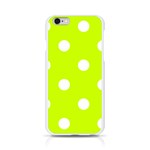 Polka Dots - White on Fluorescent Yellow Apple iPhone 6/6S Silicone Case (Transparent)