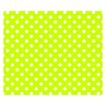 Polka Dots - White on Fluorescent Yellow Double Sided Flano Blanket (Small)