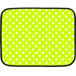Polka Dots - White on Fluorescent Yellow Fleece Blanket (Mini)