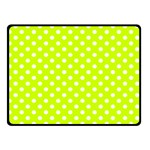 Polka Dots - White on Fluorescent Yellow Double Sided Fleece Blanket (Small) (Two Sides)