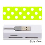 Polka Dots - White on Fluorescent Yellow Memory Card Reader (Stick)