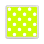 Polka Dots - White on Fluorescent Yellow Memory Card Reader with Storage (Square)