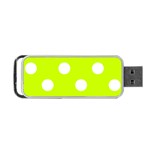 Polka Dots - White on Fluorescent Yellow Portable USB Flash (Two Sides)