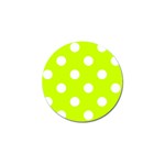 Polka Dots - White on Fluorescent Yellow Golf Ball Marker