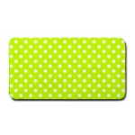 Polka Dots - White on Fluorescent Yellow Medium Bar Mat
