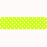 Polka Dots - White on Fluorescent Yellow Medium Bar Mat