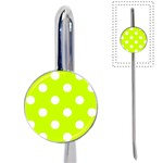 Polka Dots - White on Fluorescent Yellow Book Mark
