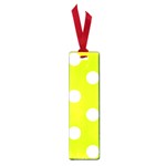 Polka Dots - White on Fluorescent Yellow Small Book Mark