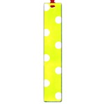 Polka Dots - White on Fluorescent Yellow Large Book Mark