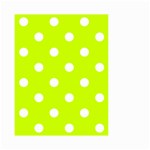 Polka Dots - White on Fluorescent Yellow Small Garden Flag (Two Sides)
