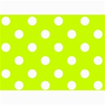 Polka Dots - White on Fluorescent Yellow 5  x 7  Photo Cards
