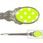 Polka Dots - White on Fluorescent Yellow Letter Opener