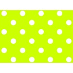 Polka Dots - White on Fluorescent Yellow Birthday Cake 3D Greeting Card (7x5)