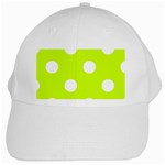 Polka Dots - White on Fluorescent Yellow White Cap