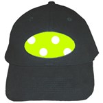 Polka Dots - White on Fluorescent Yellow Black Cap