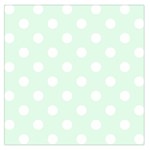 Polka Dots - White on Pale Green Large Satin Scarf (Square)