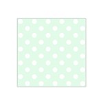 Polka Dots - White on Pale Green Satin Bandana Scarf