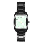 Polka Dots - White on Pale Green Stainless Steel Barrel Watch