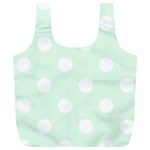 Polka Dots - White on Pale Green Full Print Recycle Bag (XL)