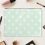 Polka Dots - White on Pale Green Cosmetic Bag (XL)