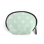 Polka Dots - White on Pale Green Accessory Pouch (Small)