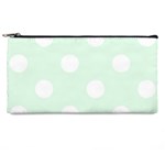 Polka Dots - White on Pale Green Pencil Case
