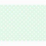 Polka Dots - White on Pale Green Collage 11  x 14 