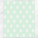 Polka Dots - White on Pale Green Canvas 8  x 10 