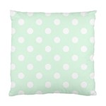 Polka Dots - White on Pale Green Standard Cushion Case (Two Sides)