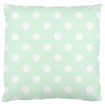 Polka Dots - White on Pale Green Large Cushion Case (One Side)
