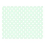 Polka Dots - White on Pale Green Double Sided Flano Blanket (Large)