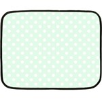 Polka Dots - White on Pale Green Fleece Blanket (Mini)