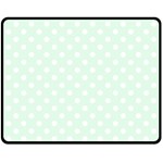 Polka Dots - White on Pale Green Fleece Blanket (Medium) (One Side)