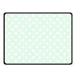Polka Dots - White on Pale Green Fleece Blanket (Small) (One Side)