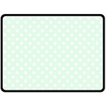 Polka Dots - White on Pale Green Double Sided Fleece Blanket (Large) (Two Sides)
