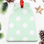 Polka Dots - White on Pale Green Ornament (Bell)