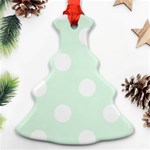 Polka Dots - White on Pale Green Ornament (Christmas Tree)