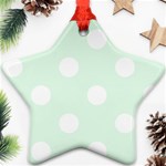 Polka Dots - White on Pale Green Ornament (Star)